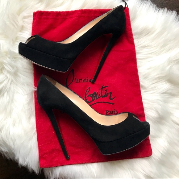 Christian Louboutin Shoes - Authentic Christian Louboutin Suede Peep Toes